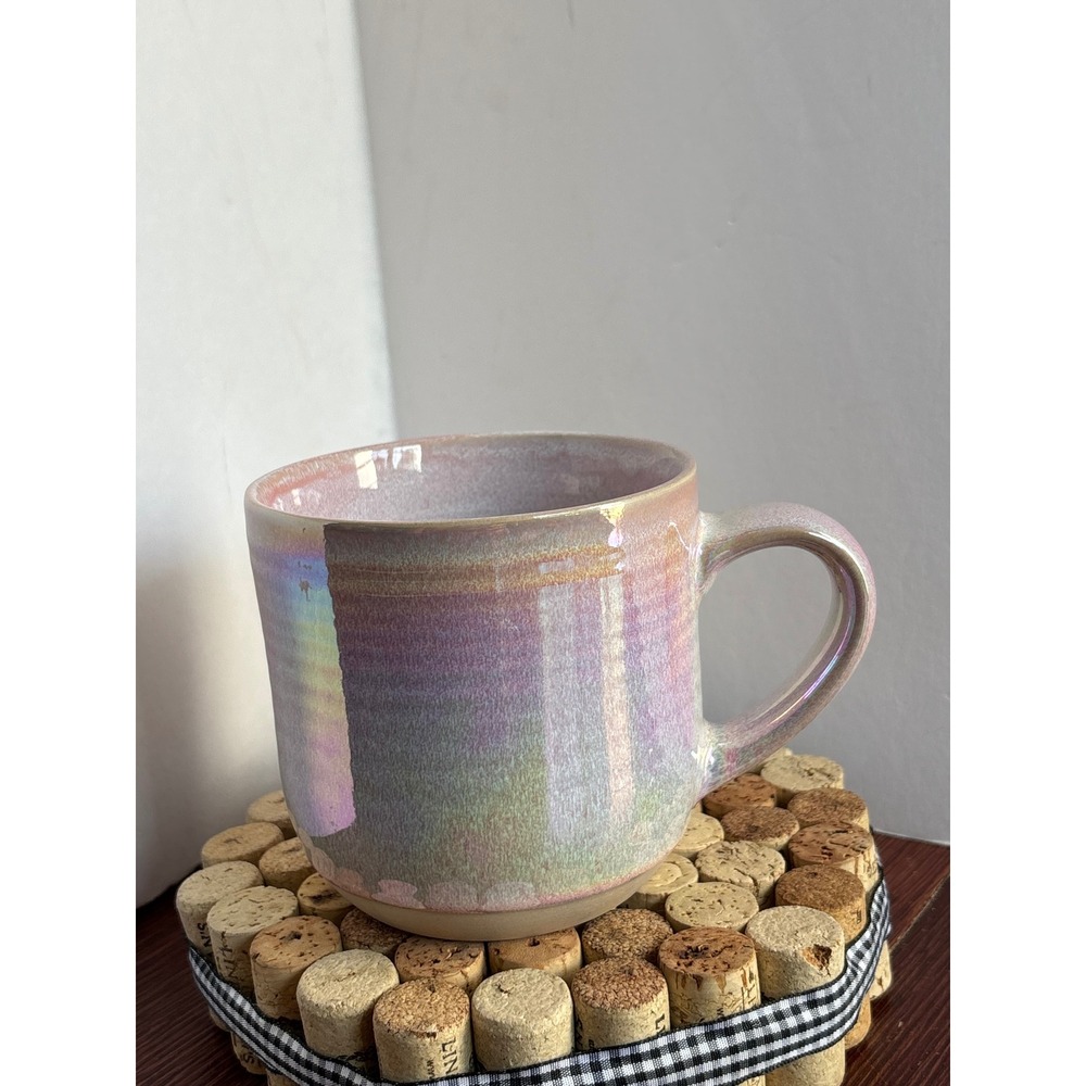 Boston Warehouse Iridescent Ceramic Coffee Mug Pink Pearl 19oz Model 84338